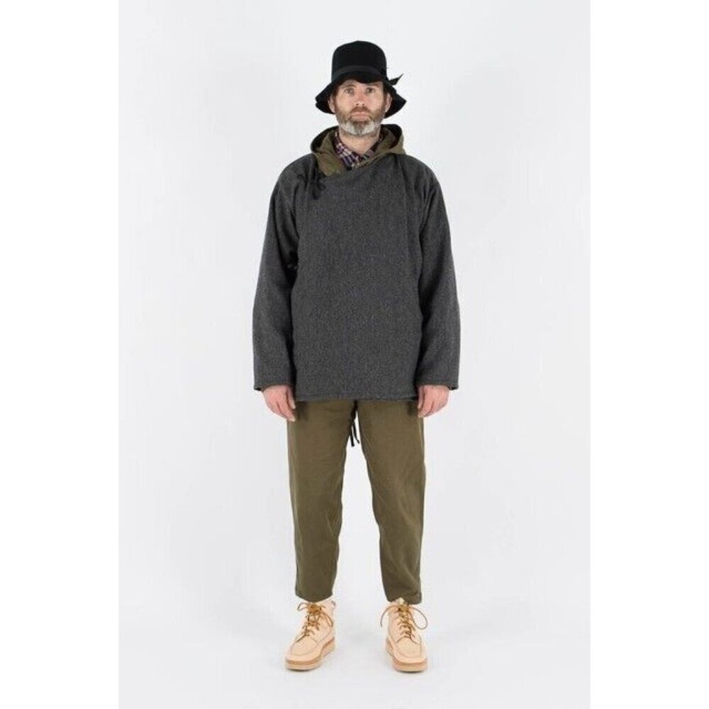 Monitaly AW 16 Size S Men's Jacket Grey Wool Blend Side Closure Wrap Style
